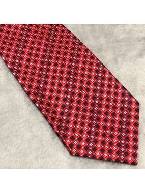 FABIO FAZIO red and blue print tie